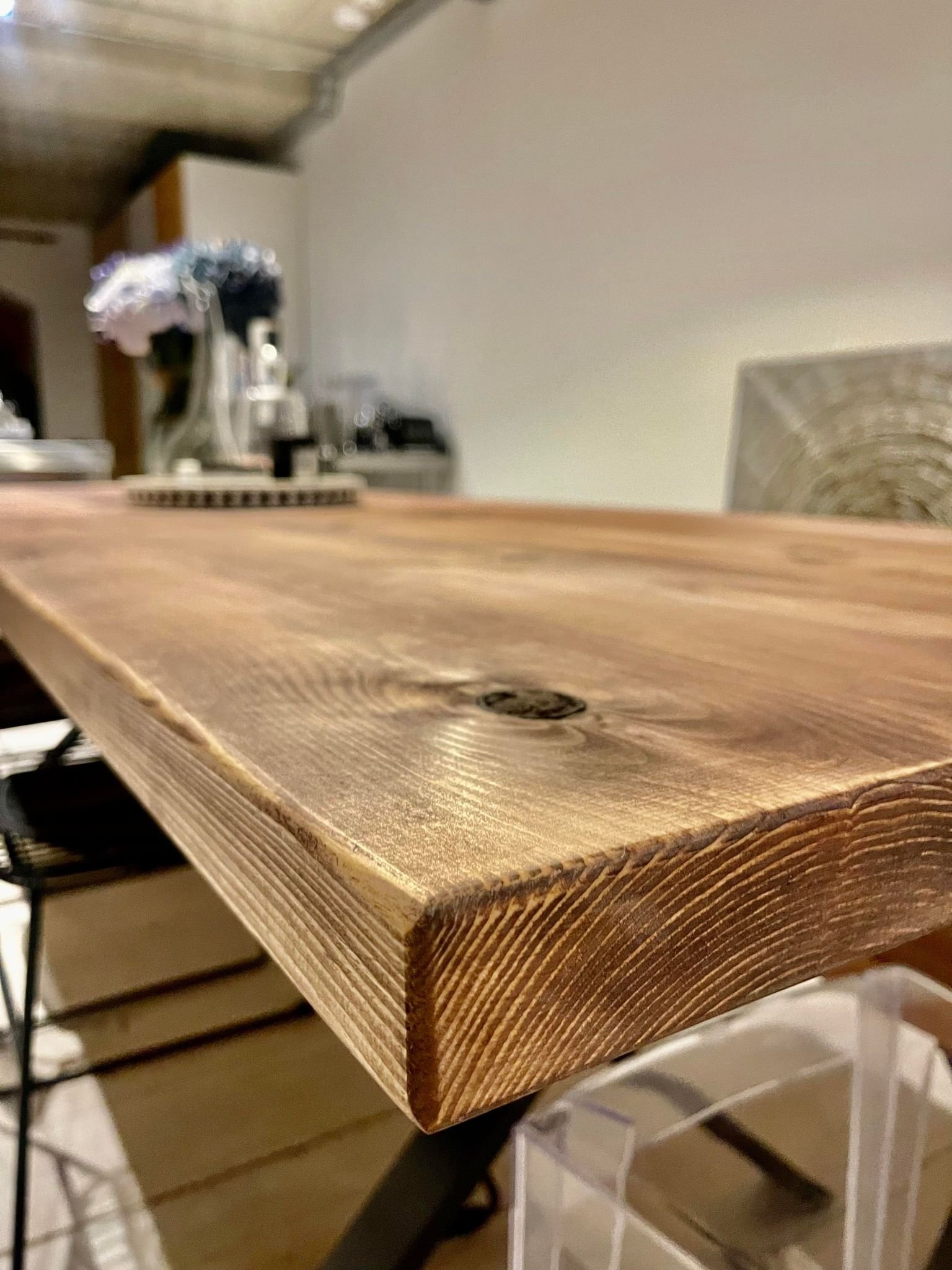 Thick Wood Top &amp; Statement Steel Bases 