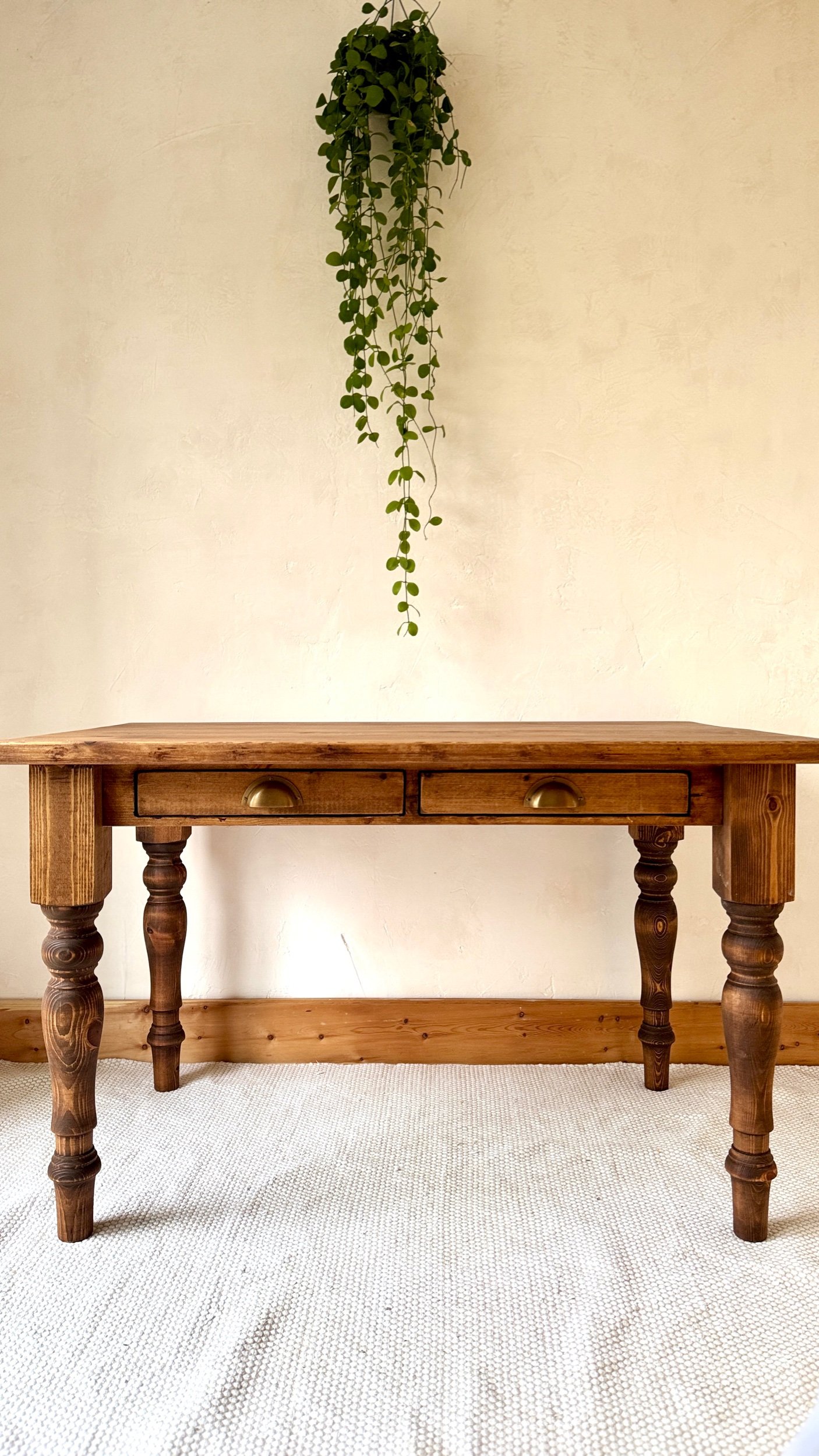 Extendable Farmhouse Table Bench Drawers