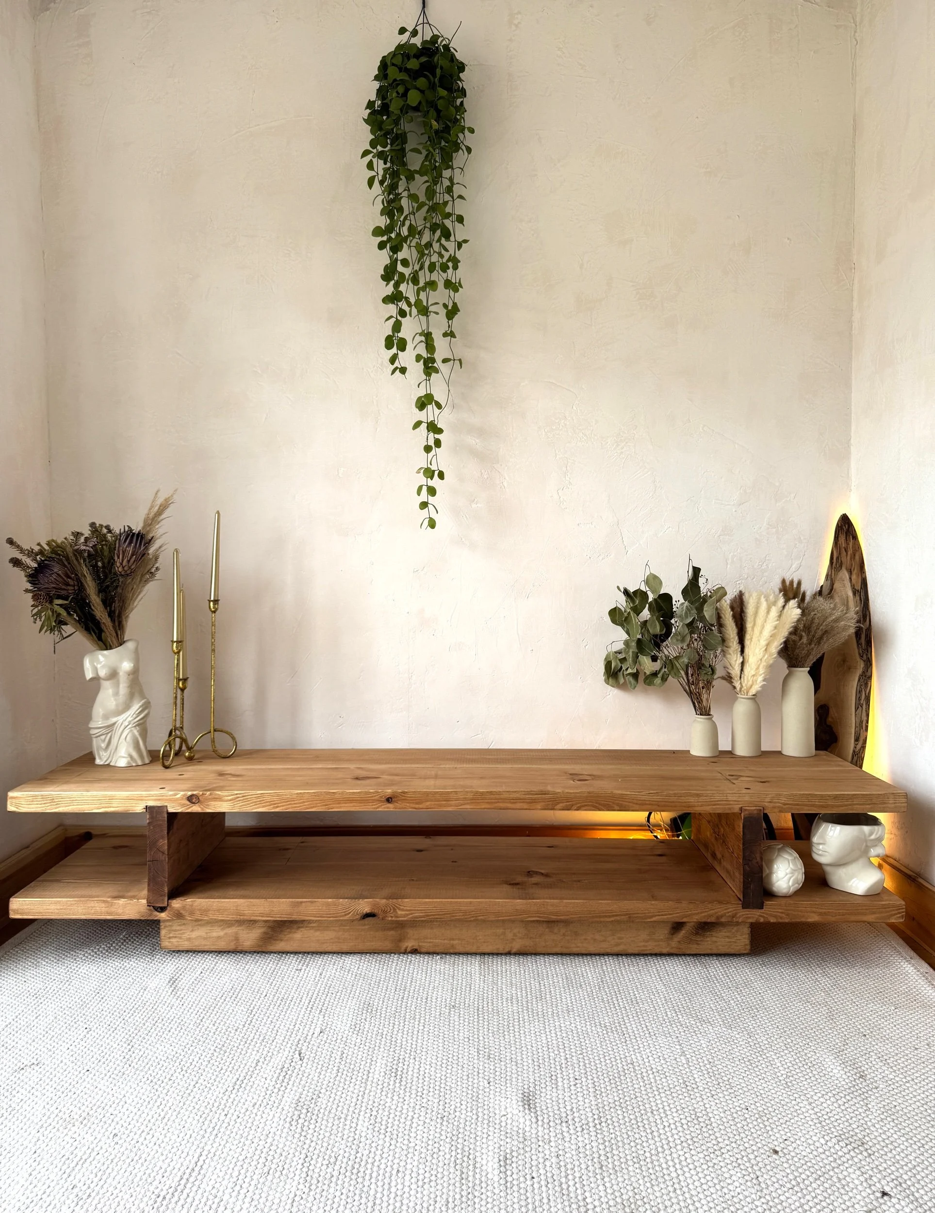 Platform Thick Wood TV Stand