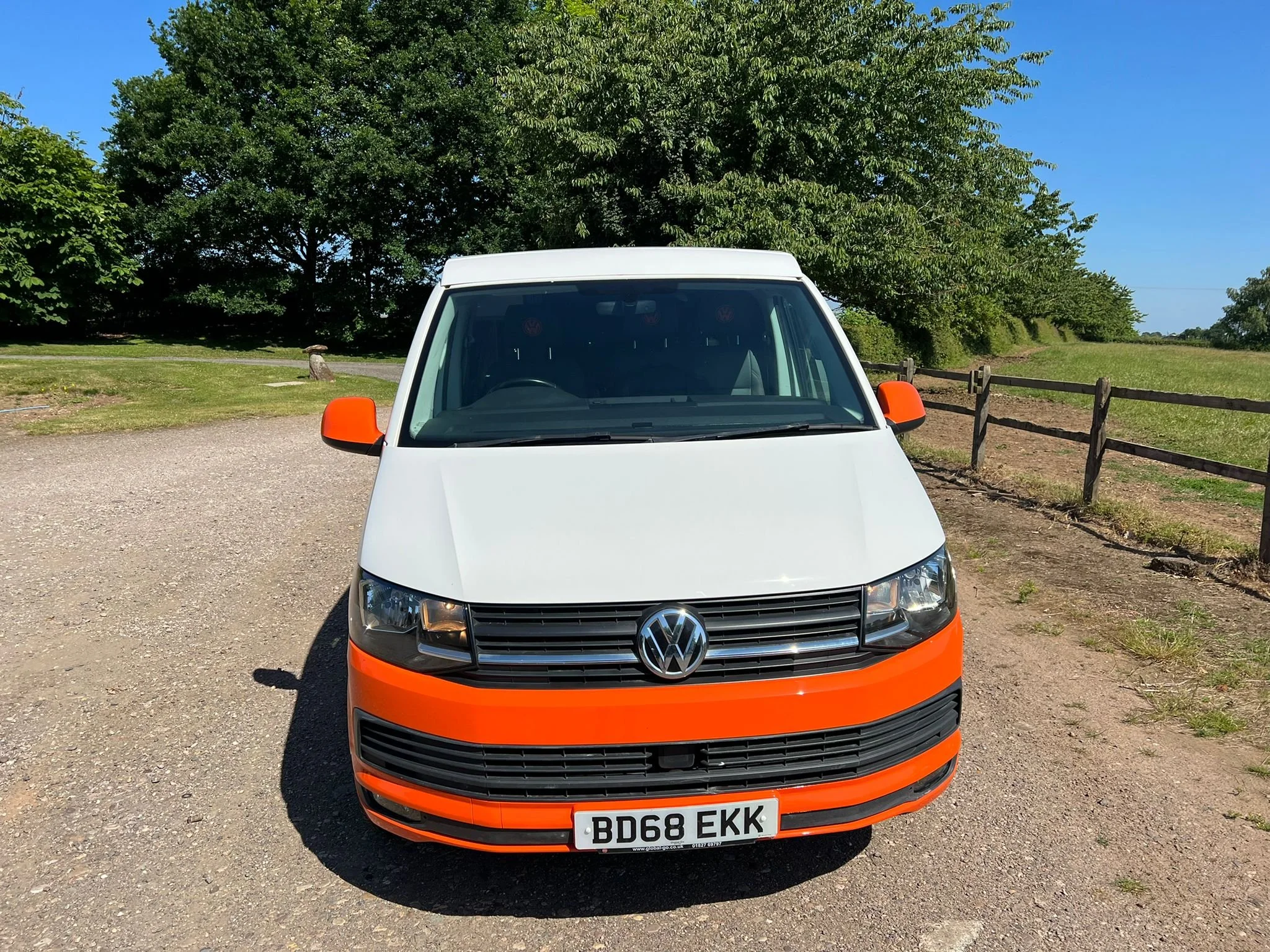 VW Campervan Orange two tone Highline 68 plate SWB — Custom Design Campervans Sale of VW
