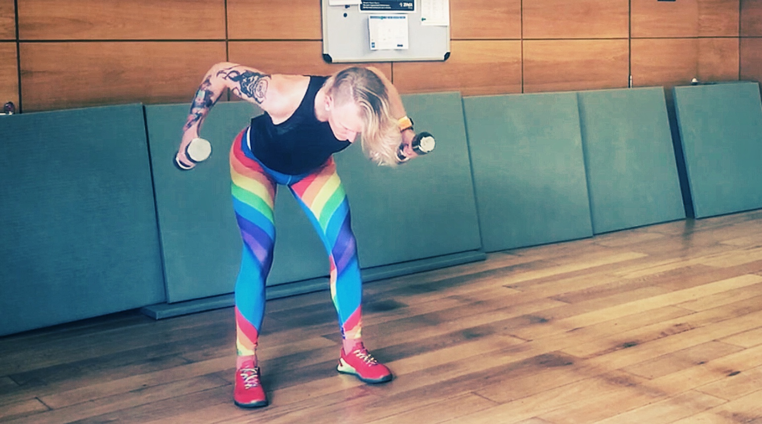 Bent-Over Wide Dumbbell Row