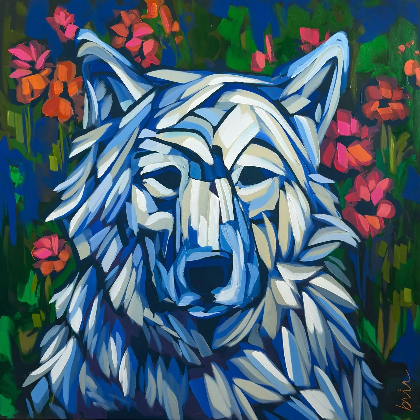 This handsome + furry commission went to his forever home last week. ✨

I always, always challenge myself to use colors in an expected way. Blue undertone for a white doggo&hellip; uh, yes please.