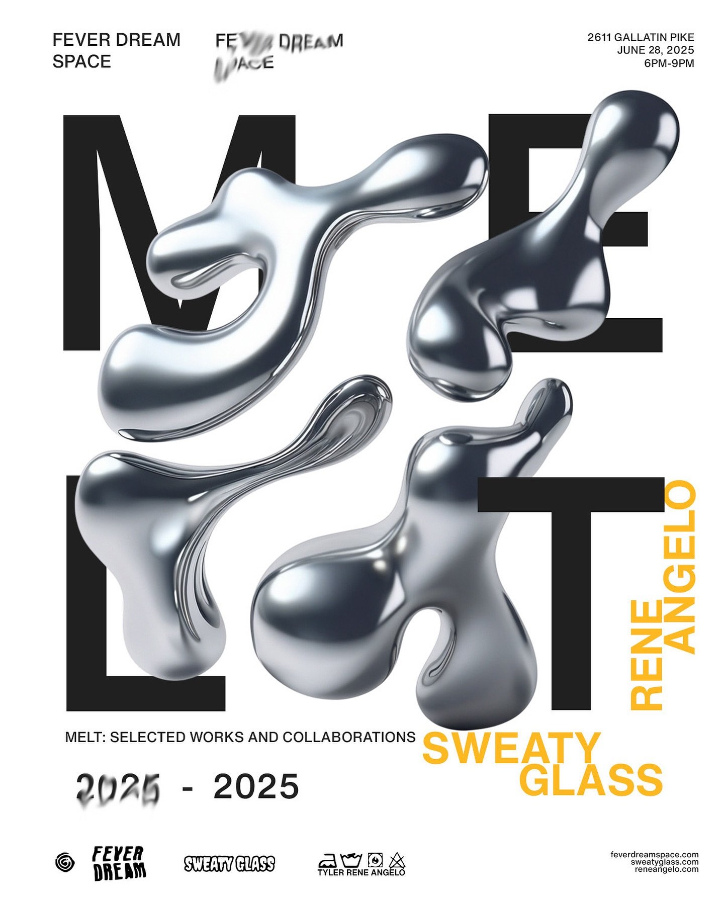 ‼️RESCHEDULED‼️
Saturday June 28, 6-9PM

Join us next Saturday for MELT: SELECTED WORKS AND COLLABORATIONS  by @_reneangelo with @sweatyglass 

Tyler Ren&eacute;Angelo is a multi-disciplinary artist with a background in sculpting and graphic design. 