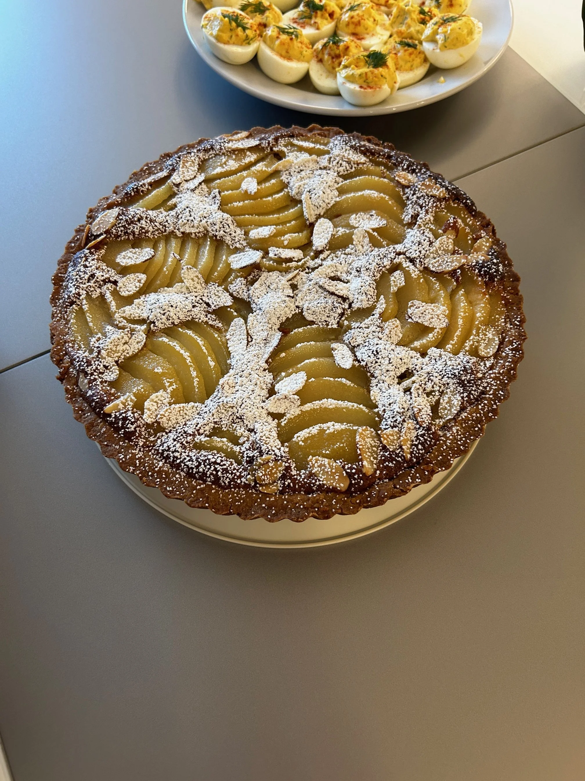 3.30.24 pear frangipane tart