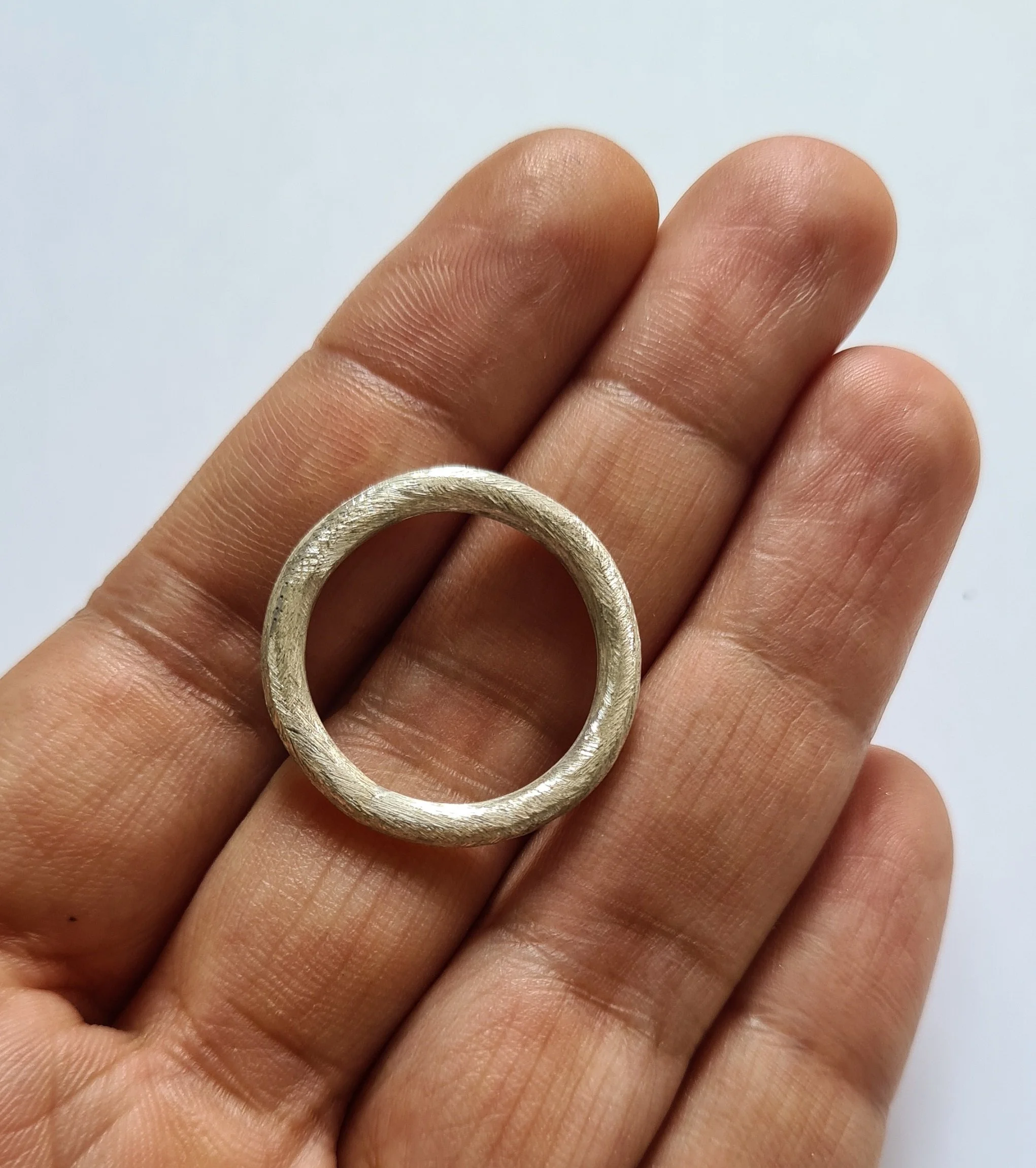 rough texture silver ring