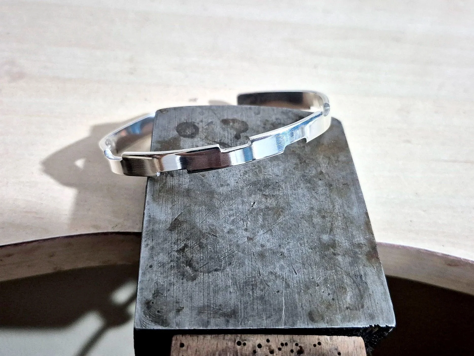 Mens silver bracelet handmade