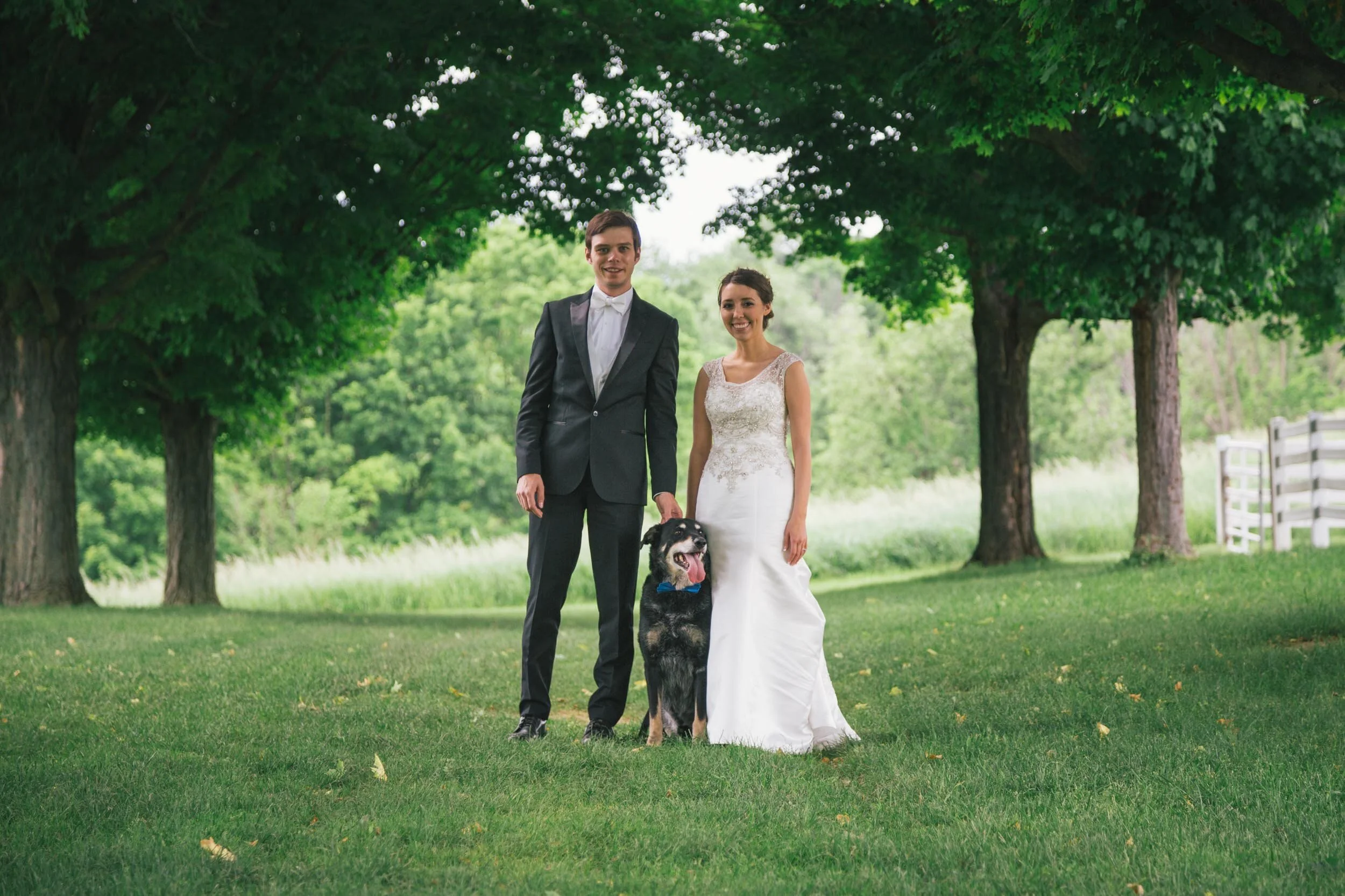 Man and wife and dog