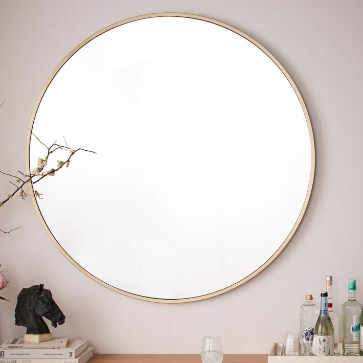 Oversized Round Brass Mirror