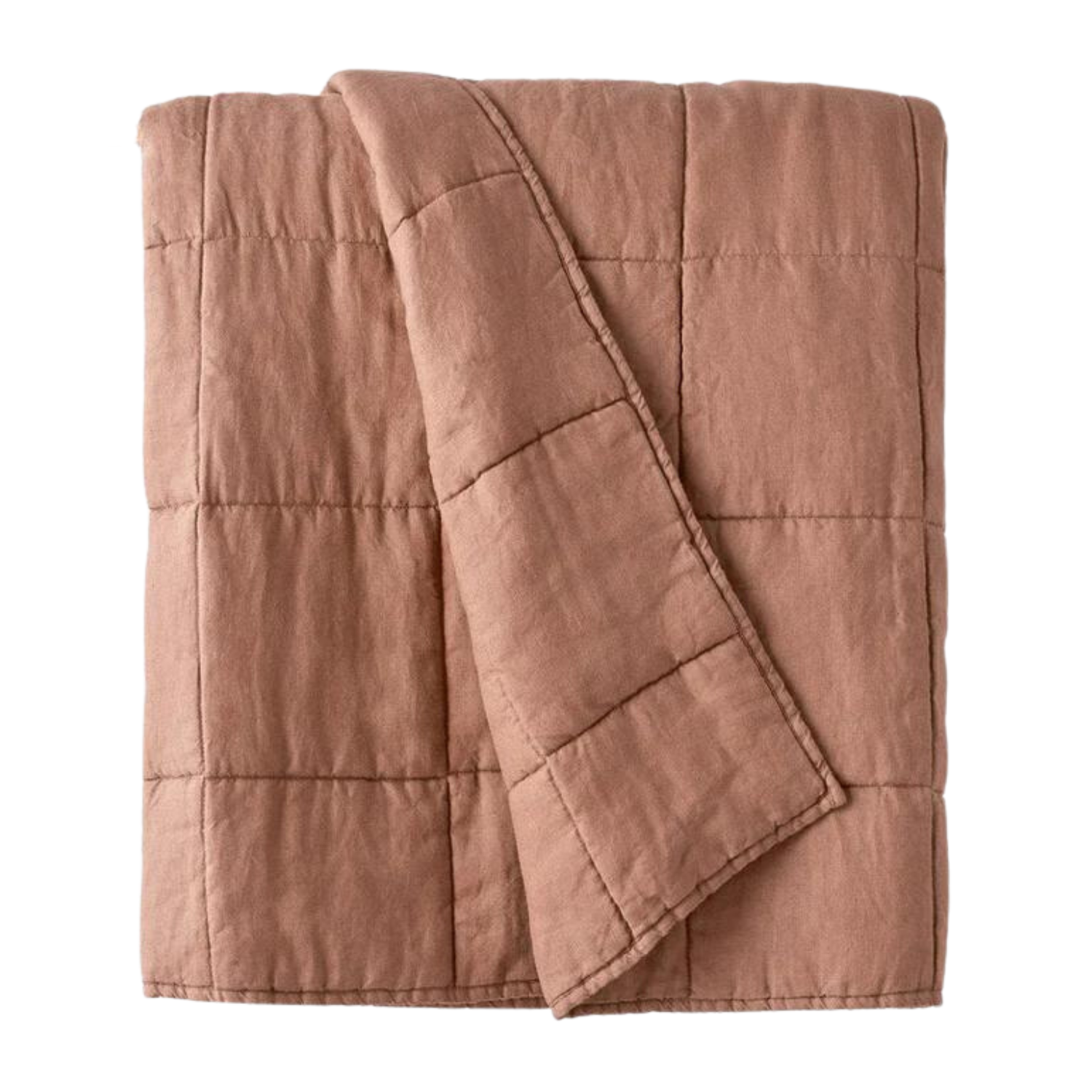 Stonewash Linen Quilt - Clay