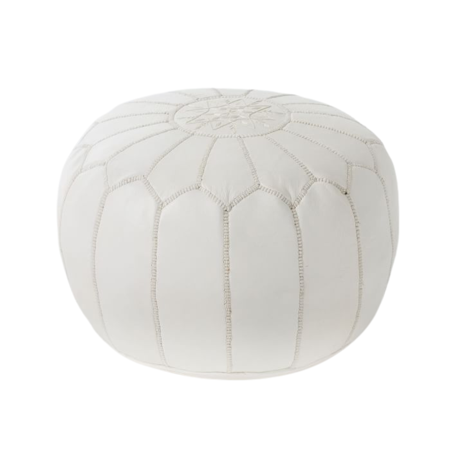 White Moroccan Pouf
