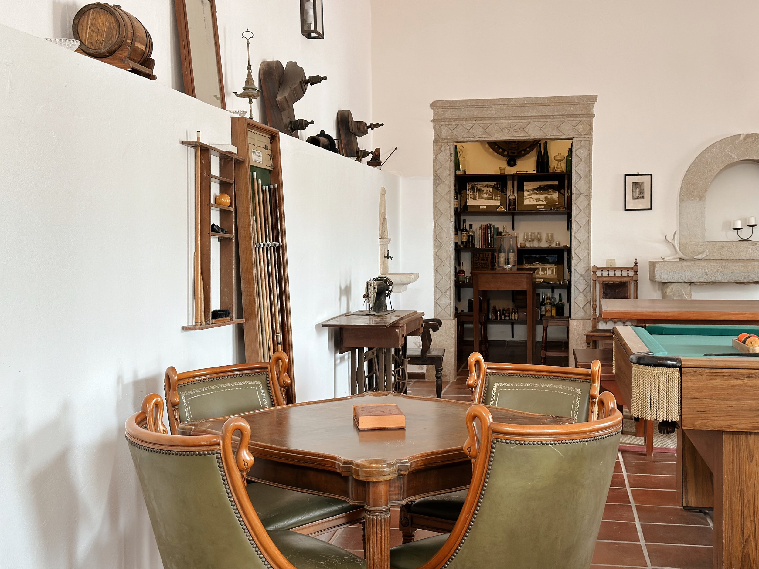 Dining room in the adega at The Blanco Bungalow, Ericeira