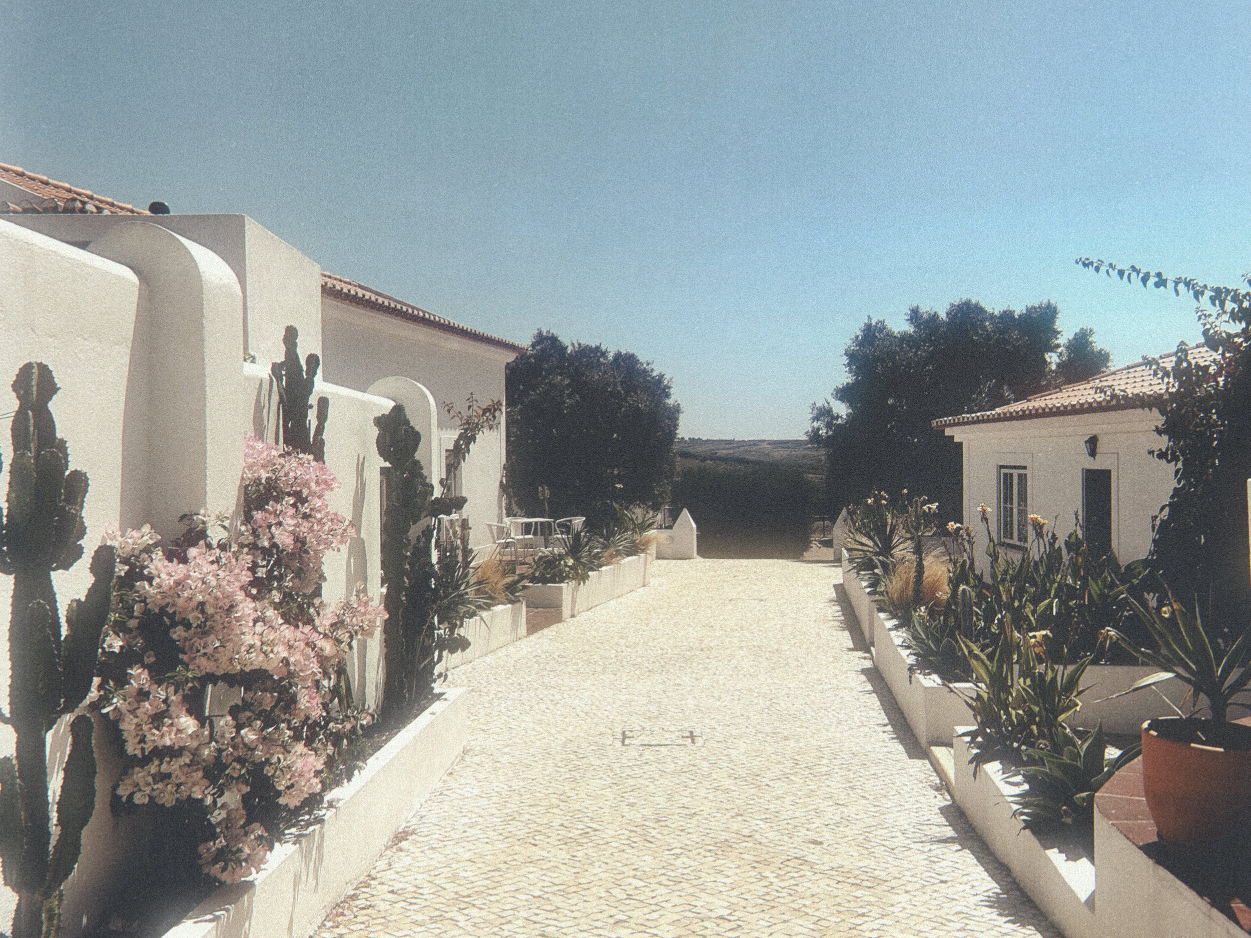 Entrance to The Blanco Bungalow Ranch in Ericeira Portugal