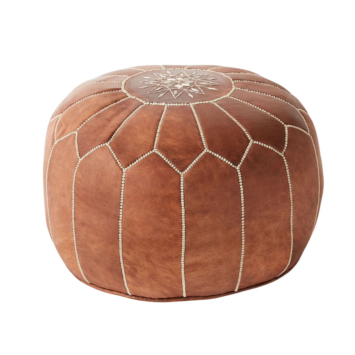 Moroccan Leather Pouf