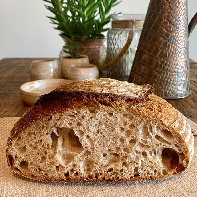 There is nothing more delicious than waking up to the smell (and crunch!) of this beauty!! Can you see the bubbles? 
For a starter (excuse the pun!) it is incredibly tasty, good for your gut and easy on digestion (including for those with IBS and glu