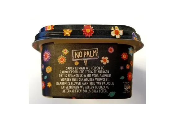 Verpakking margarine ‘Eat Plants. Not Palm please’ is misleidend