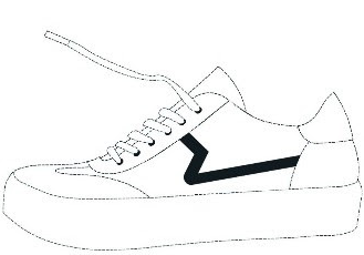 Een geldig positiemerk voor sneakers