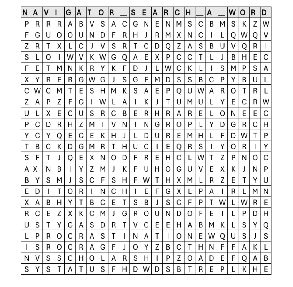 Navigator Search-A-Word April Publication