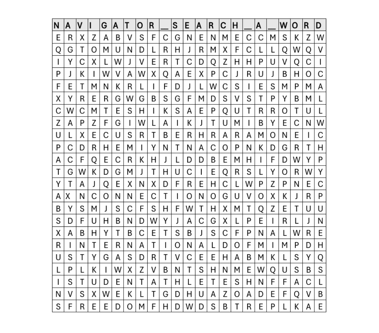 Navigator Search-A-Word May Publication