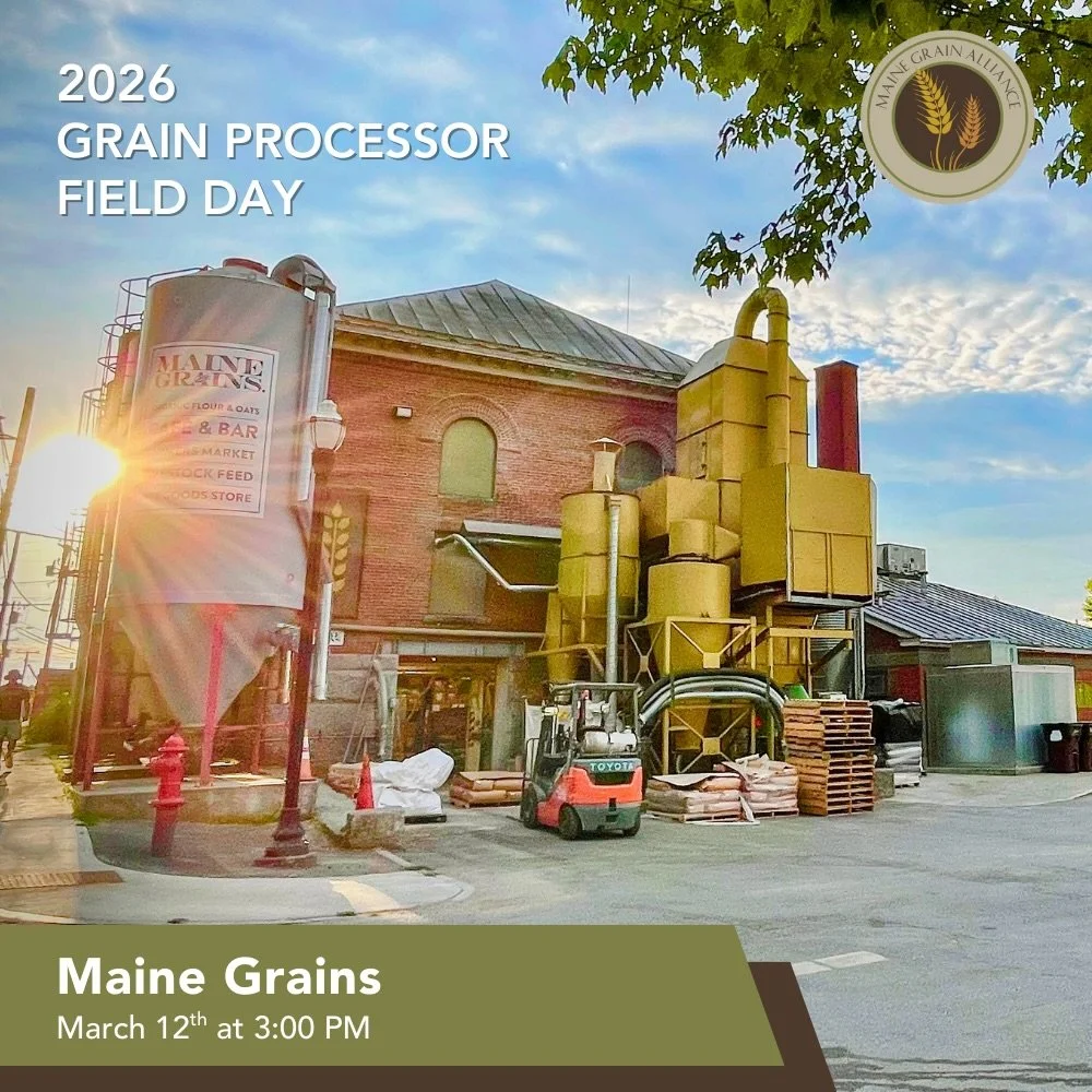 Join us on March 12th at 3:00PM for a tour of the Maine Grains gristmill in Skowhegan!

This field day is part of MGA&rsquo;s ongoing efforts to provide organic grain growers with firsthand exposure to how their crops are cleaned, processed, marketed