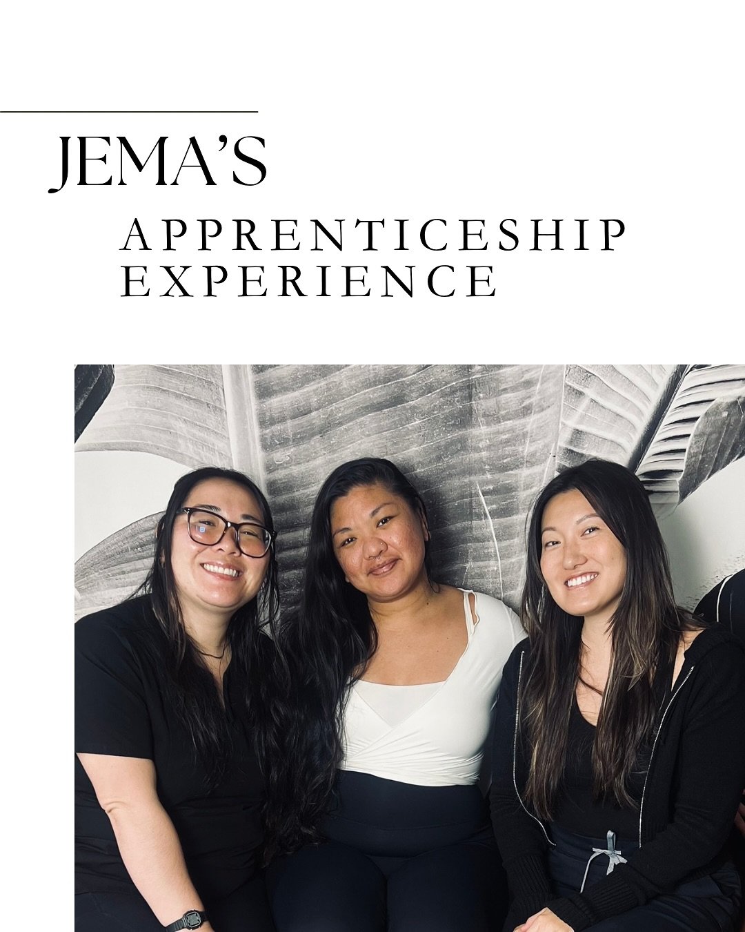 Jema&rsquo;s apprenticeships experience 

&ldquo;My apprenticeship with Remedy Studio was a very educational experience. I had the opportunity to learn massage alongside two amazing, intellectual, and seasoned massage therapists, Leah and Shanice.

T