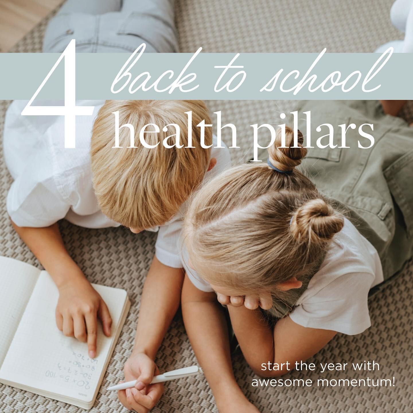 4 Back to School Health Pillars to start the year with awesome momentum! ✨📚

If you're aiming for your child to have the best school year yet, including awesome behavior, focus, learning, adaptability, and fewer immune struggles, check out these 4 s