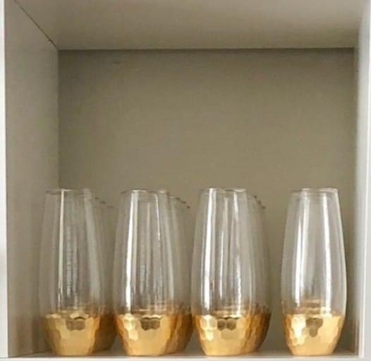 Hammered Handcrafted Stemless Champagne Flutes