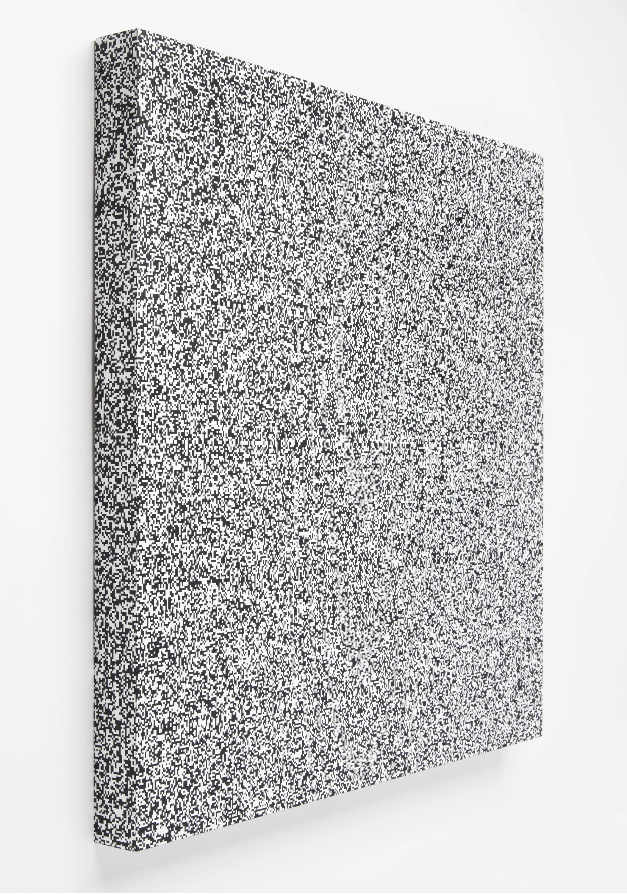 Michael Edward Miller Static (prototype 2) , 2018, 36 x 36 x 2 5/8 in, stencilled spray paint on panel