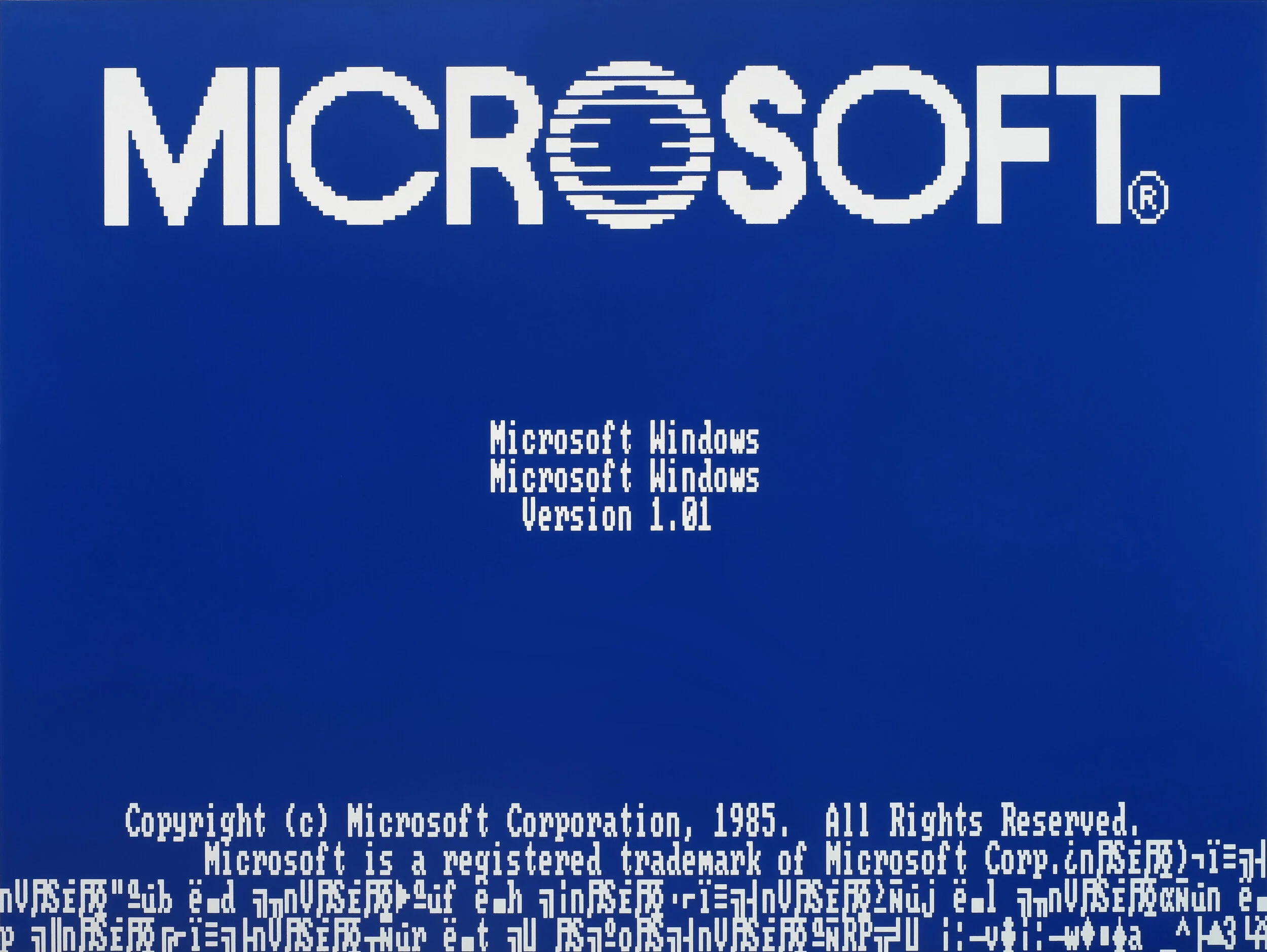 Michael Edward Miller Microsoft Windows Microsoft Windows , 2014, spray paint on powder-coated, sandblasted, 1/2” thick aluminum sheet