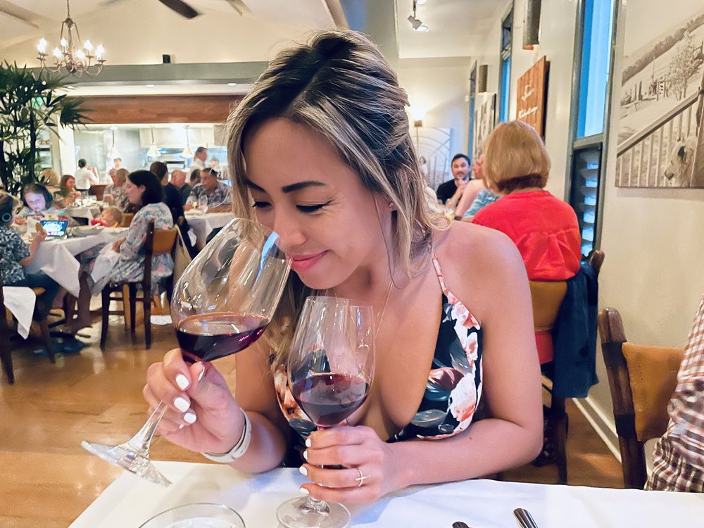 A Girl and Her Burgundy Wine