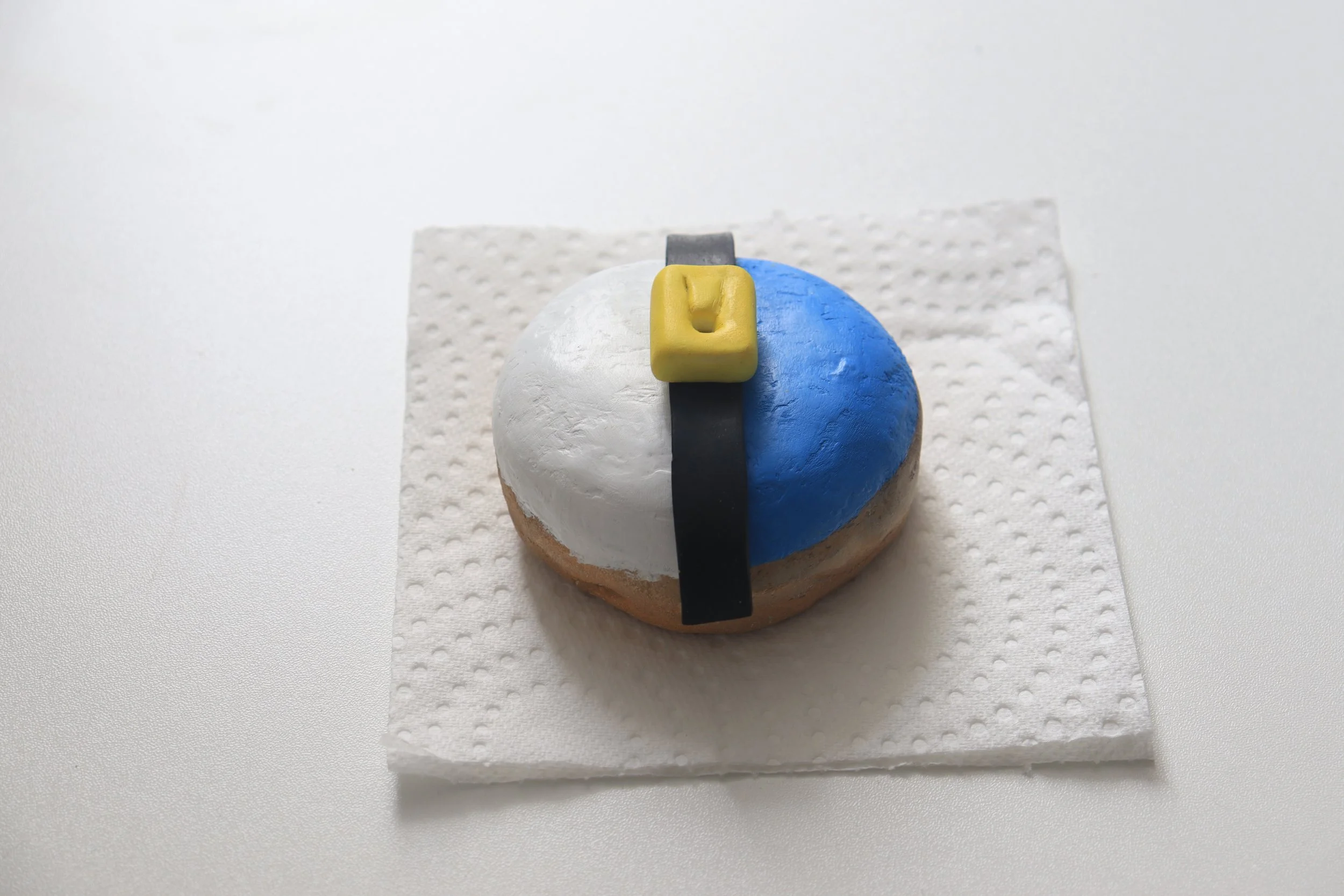 Belly Donut  Paint on clay, napkin  2026 
