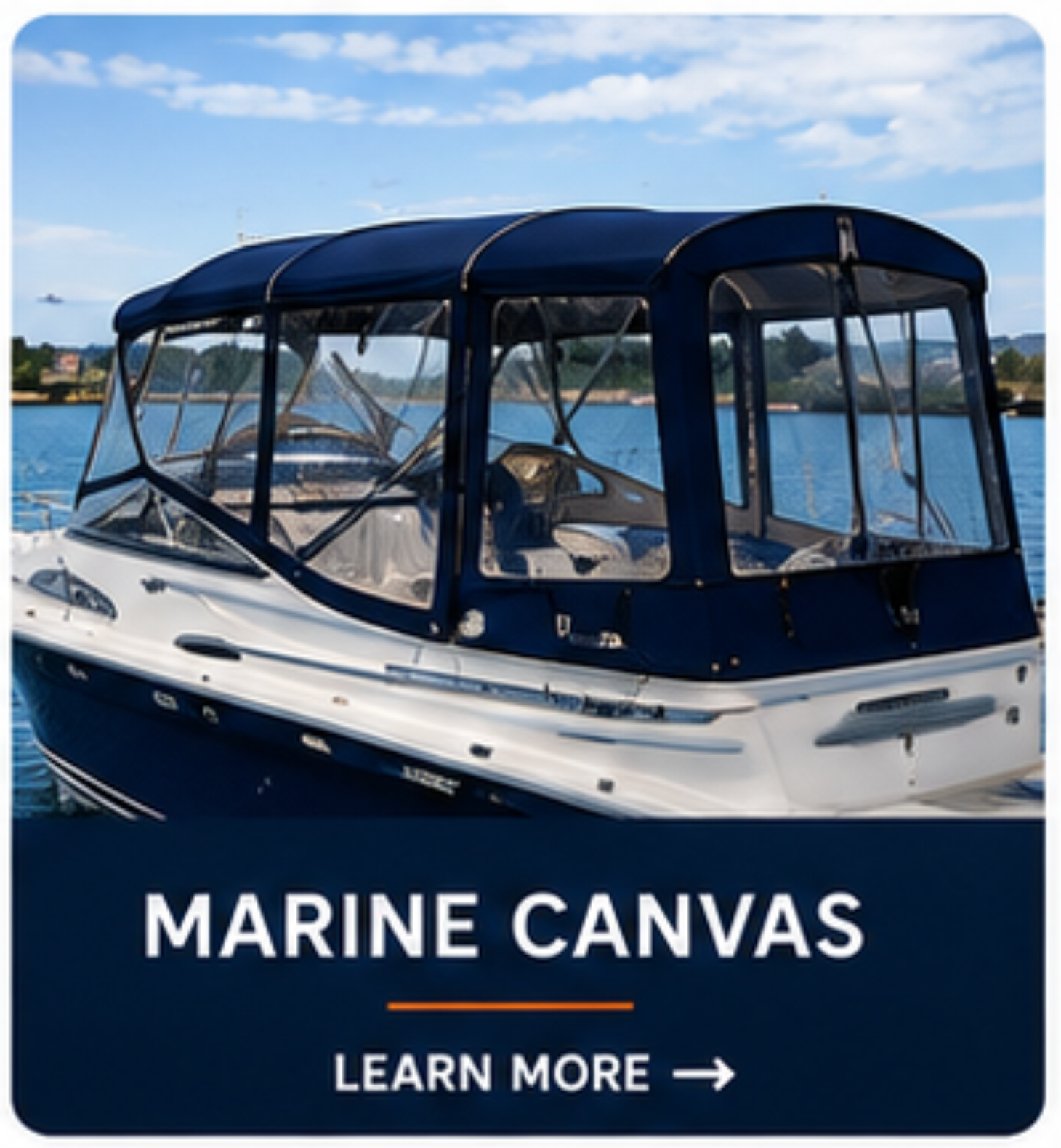 We build and install custom boat canvas to include covers, enclosure panels, isinglass, cushion covers, instrument panel covers, center console wings and biminis.  Most of our products use Sunbrella with a 10 year warranty.  Servicing Anne Arundel Co