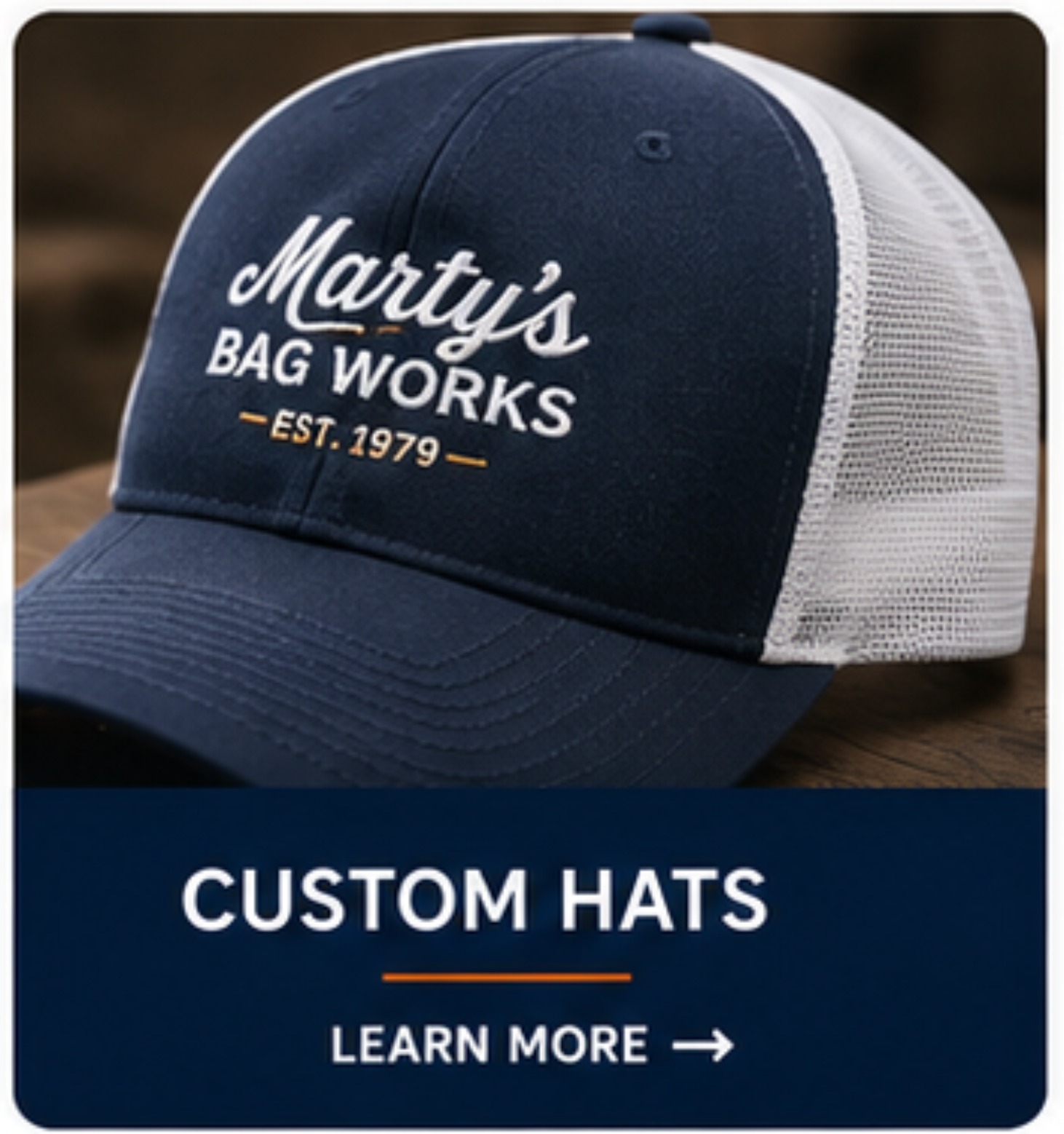 Custom embroidered hats like Richardson 112, Nike and Under Armour.  We have the best equipment and specialize in embroidered hats.
