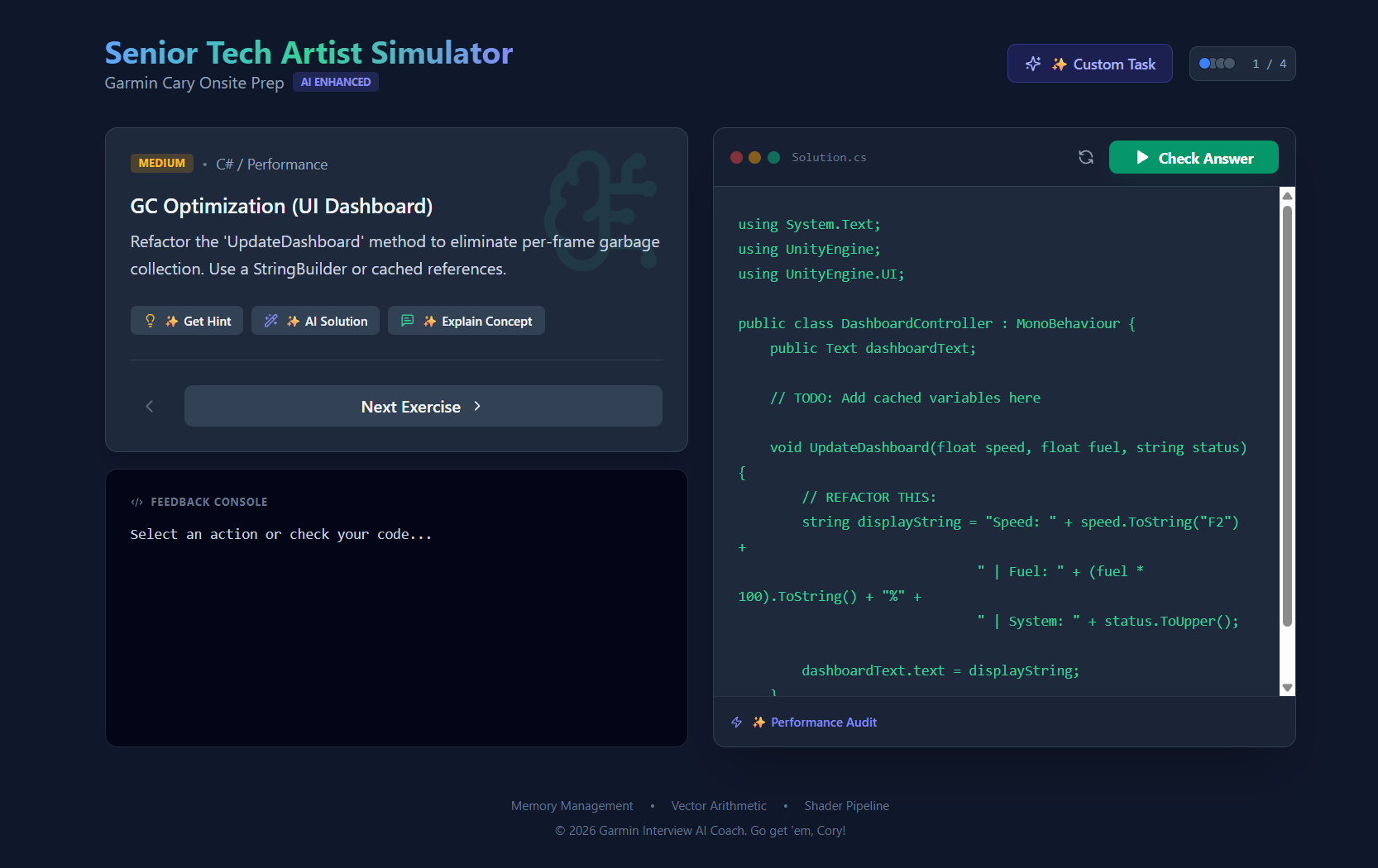 Tech Artist CoderPad Simulator — Cory