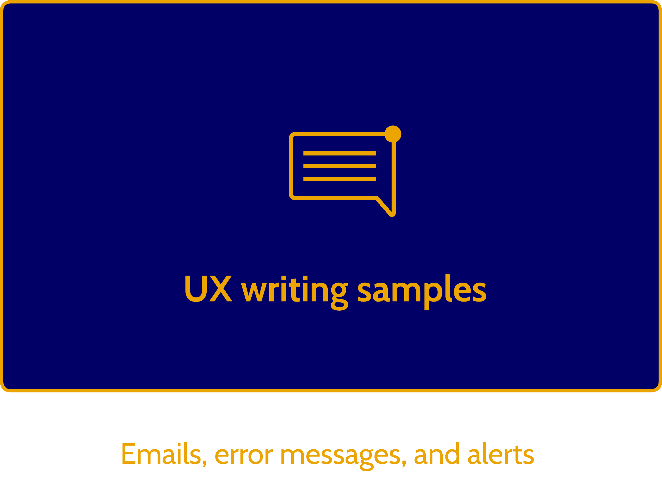UX Writing Samples