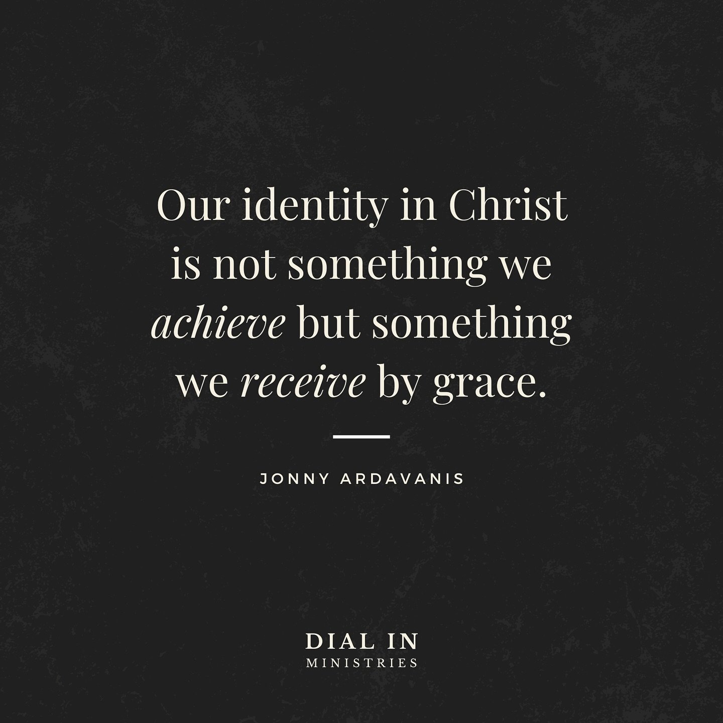 &ldquo;Our identity in Christ is not something we 𝑎𝑐ℎ𝑖𝑒𝑣𝑒 but something we 𝑟𝑒𝑐𝑒𝑖𝑣𝑒 by grace.&rdquo; @jonnyardavanis