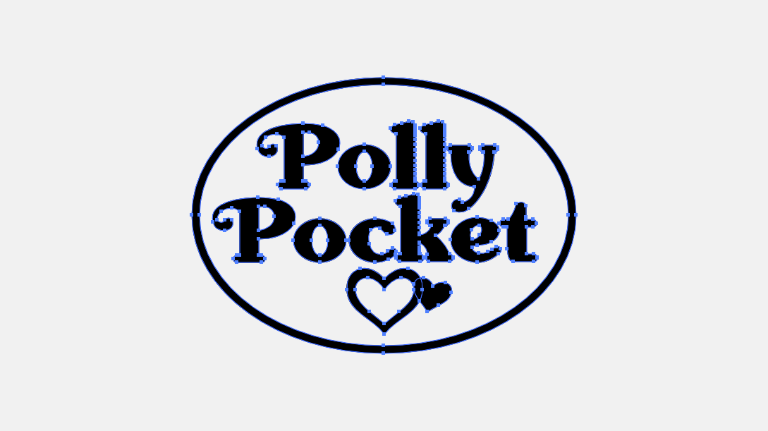 PINK & GOLD POLLY POCKET 25mm BADGE Polly Pocket Vintage Logo Image Recreation 