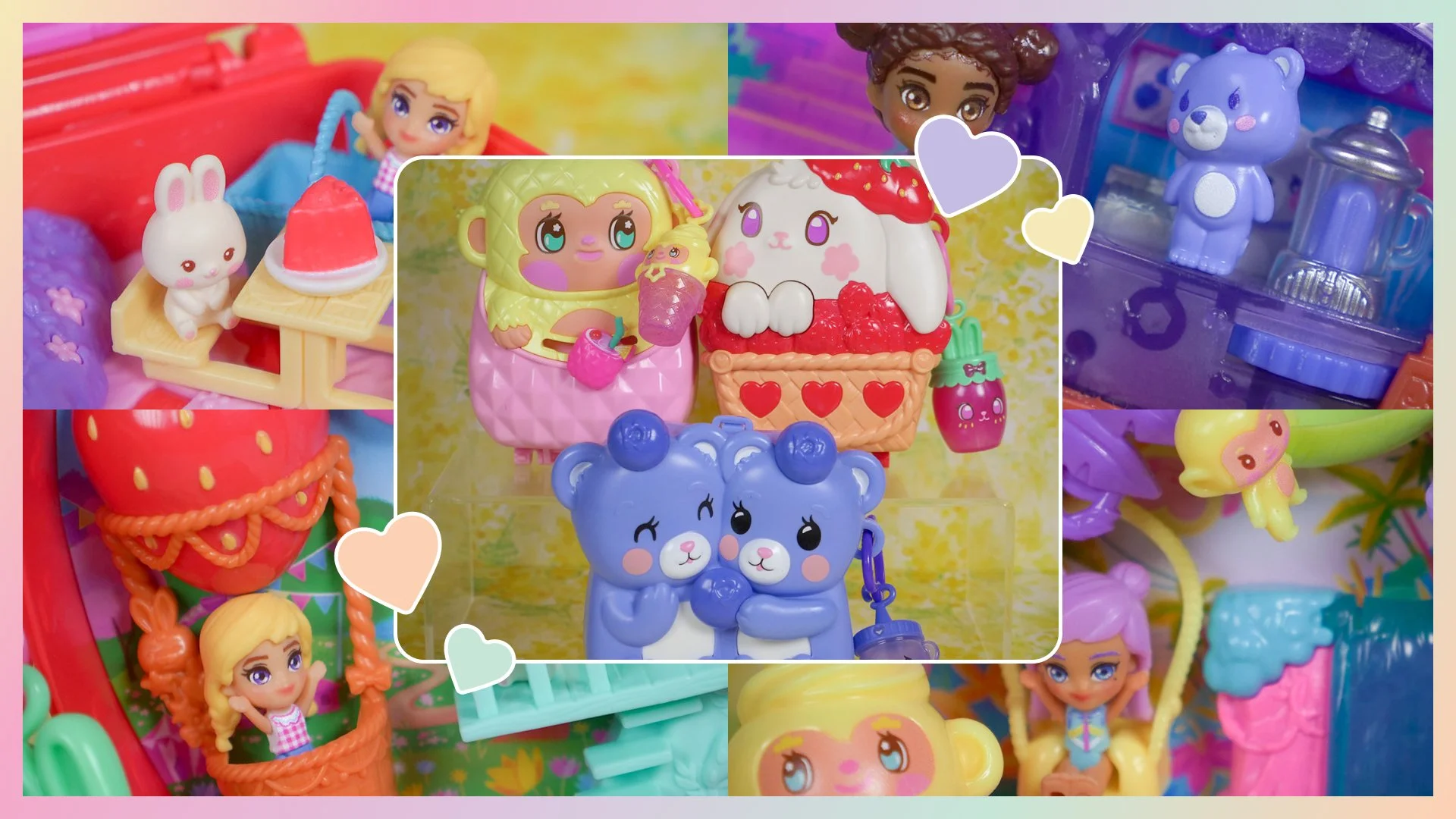 ✨SHOWCASE✨ Polly Pocket: Pineapple Monkey, Strawberry Bunny, Blueberry Bear