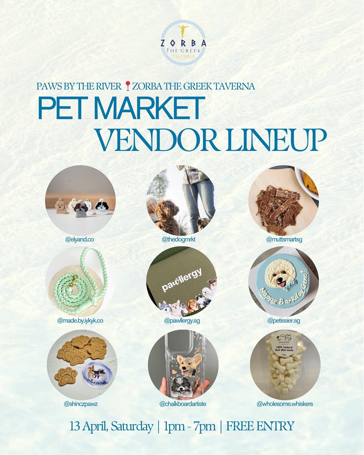 Here&rsquo;s the pet vendor lineup for 13 April, Saturday | Discover an array of unique pet treasures at each booth! From macrame pet wearables to TCM-inspired dog treats, each vendor brings something special for your furry friends.

🗓️ 13 April, Sa