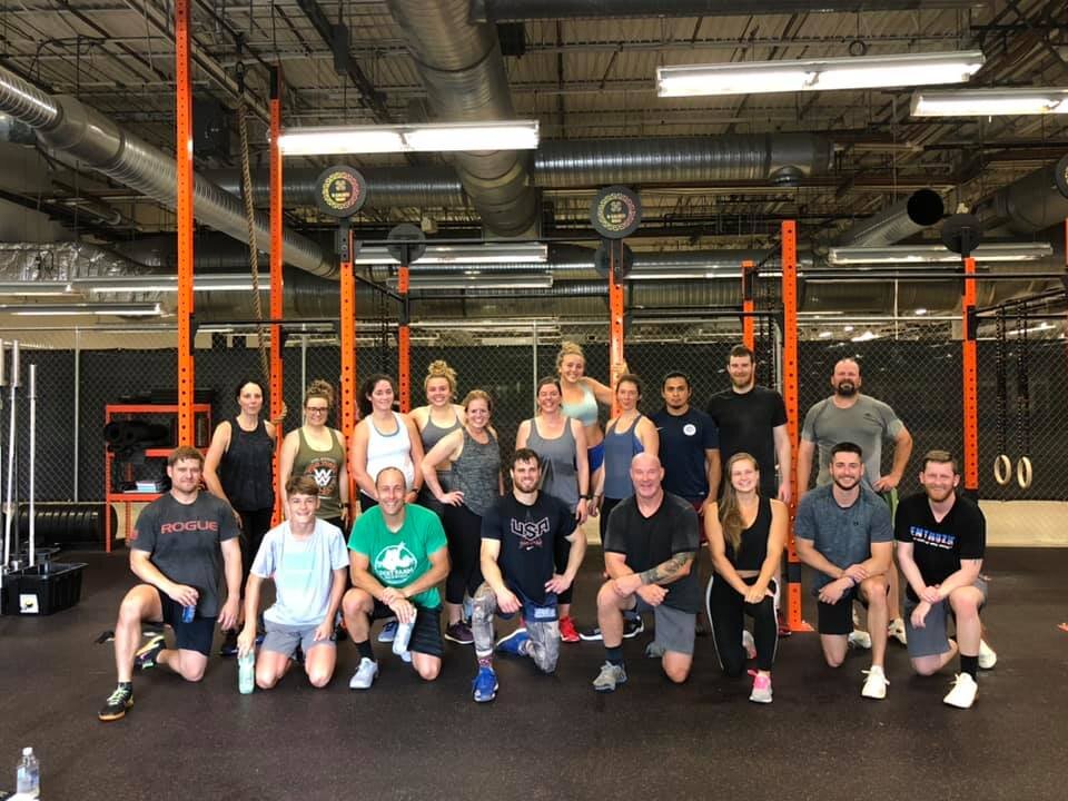CrossFit Weaverville members group picture after a workout