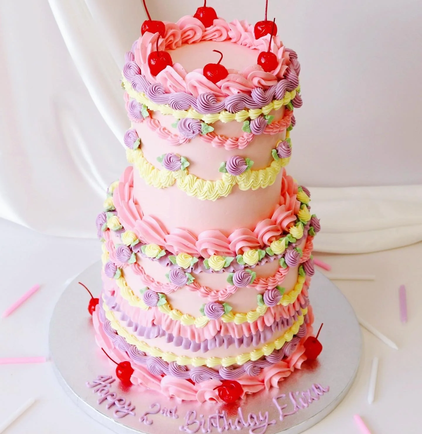 Tiered Vintage Cake | Ribbon Cake | Em Cakes