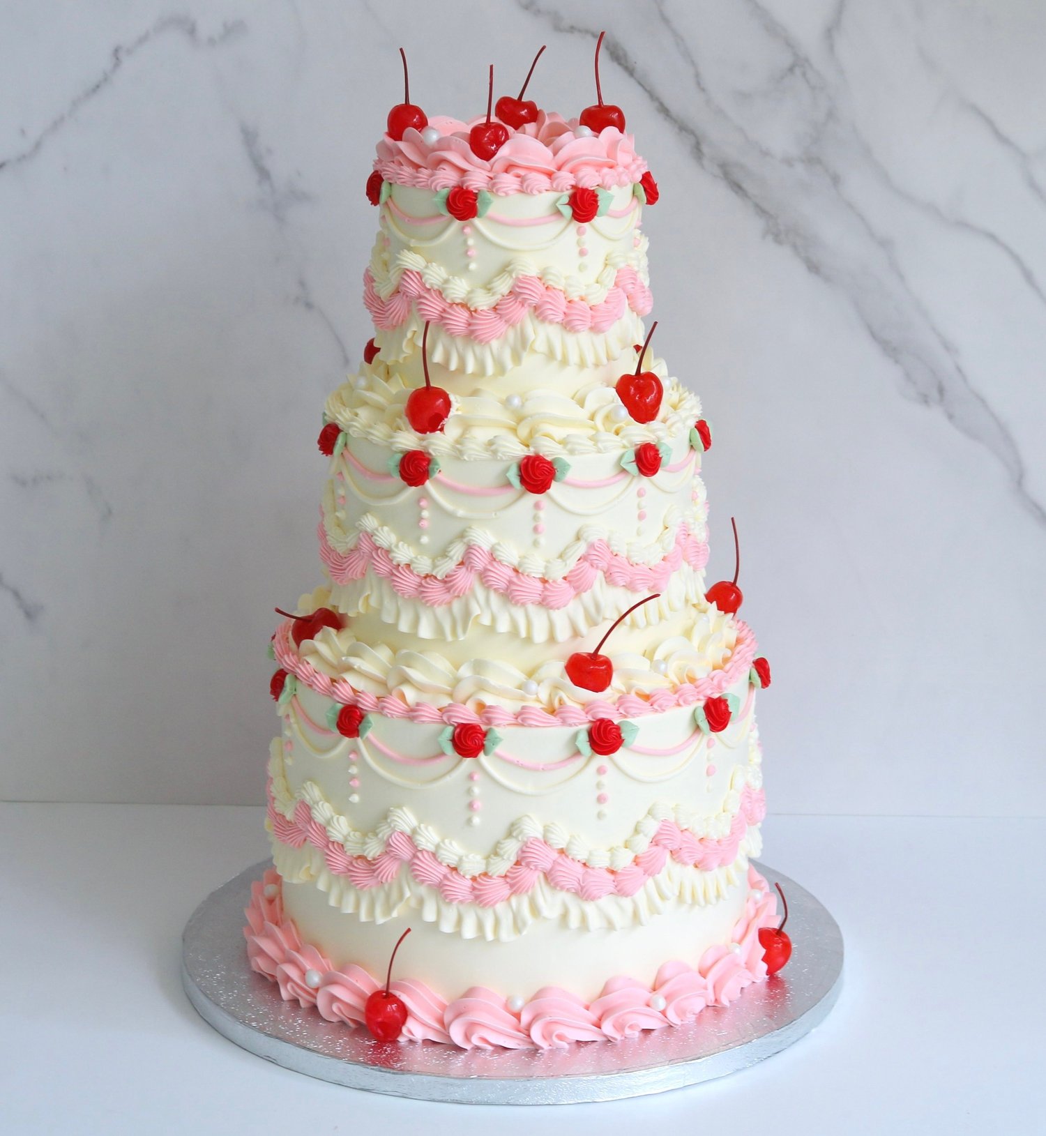 Millie Tiered Vintage Wedding Cake Em Cakes