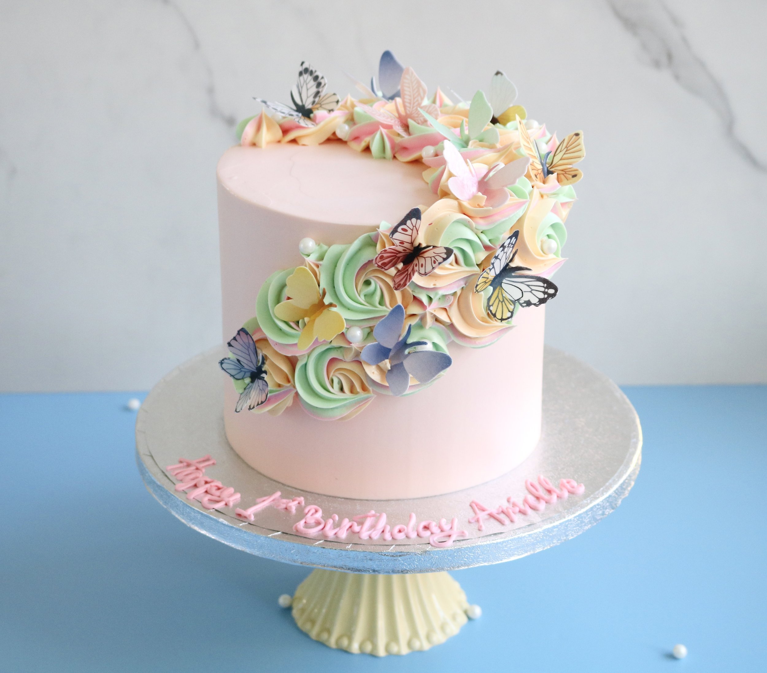 Butterfly And Rainbow Rosettes (Pastel Version)