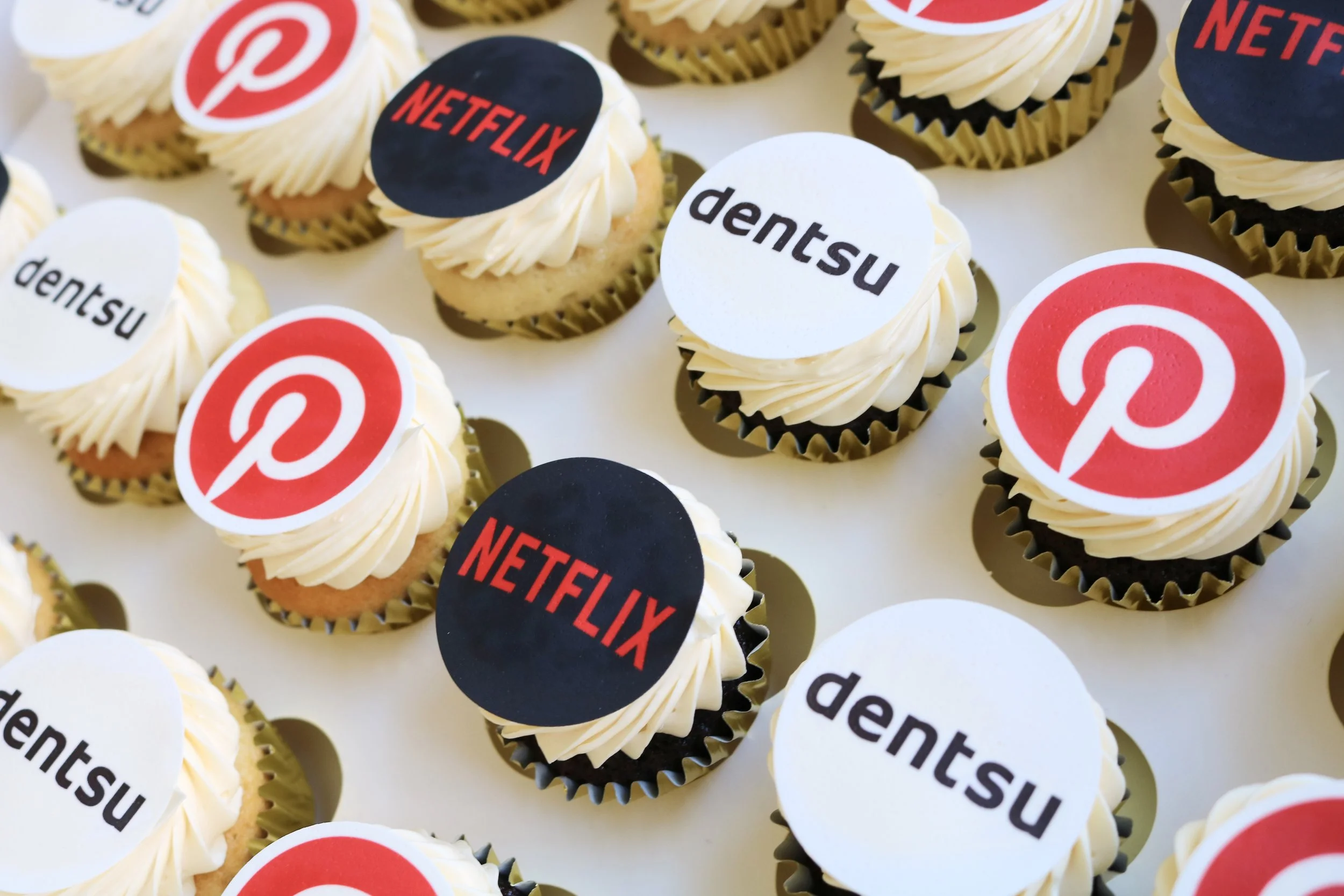 Corporate Mini Cupcakes With Edible Logo