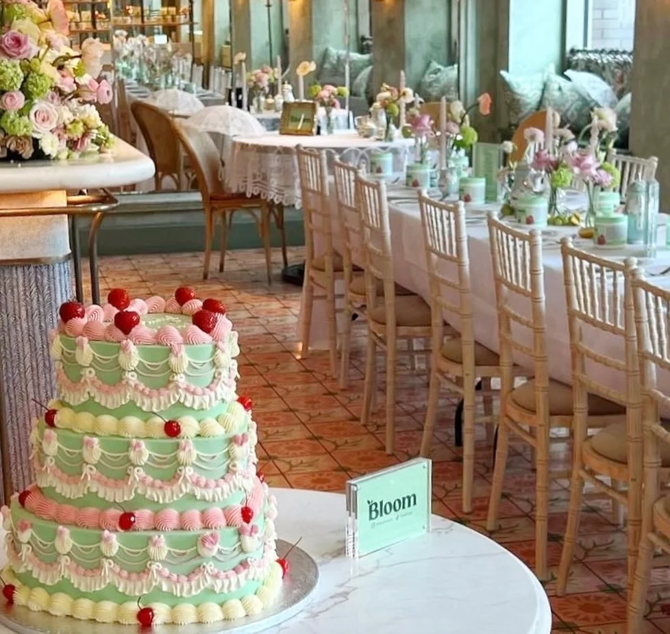 3 tiered corporate cake in heart shape and vintage style