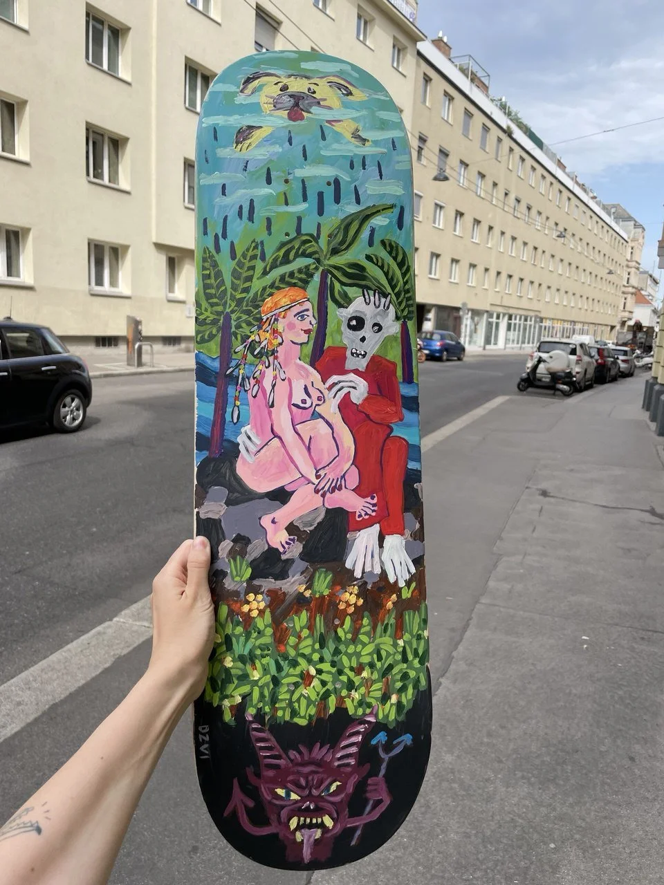 Custom hand-painted skateboard 2023