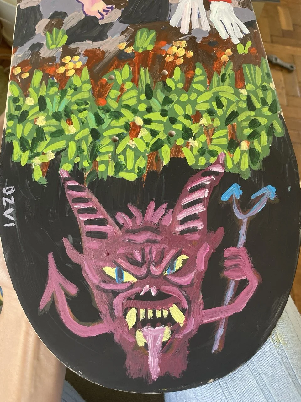 Custom hand-painted skateboard 2023