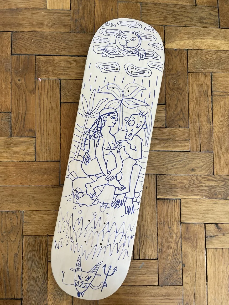 Custom hand-painted skateboard 2023