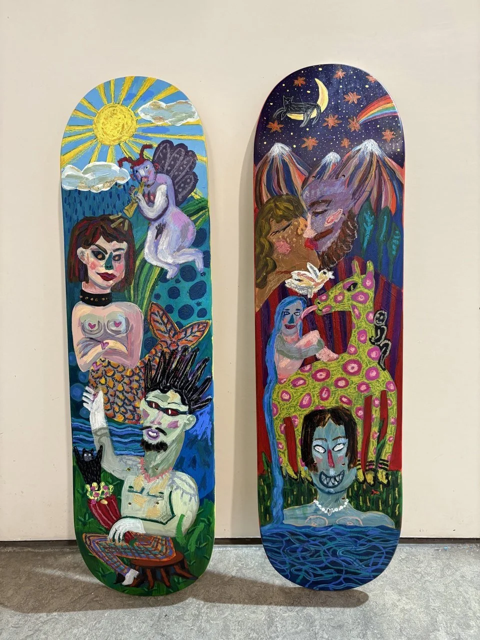Custom hand-painted skateboards 2024