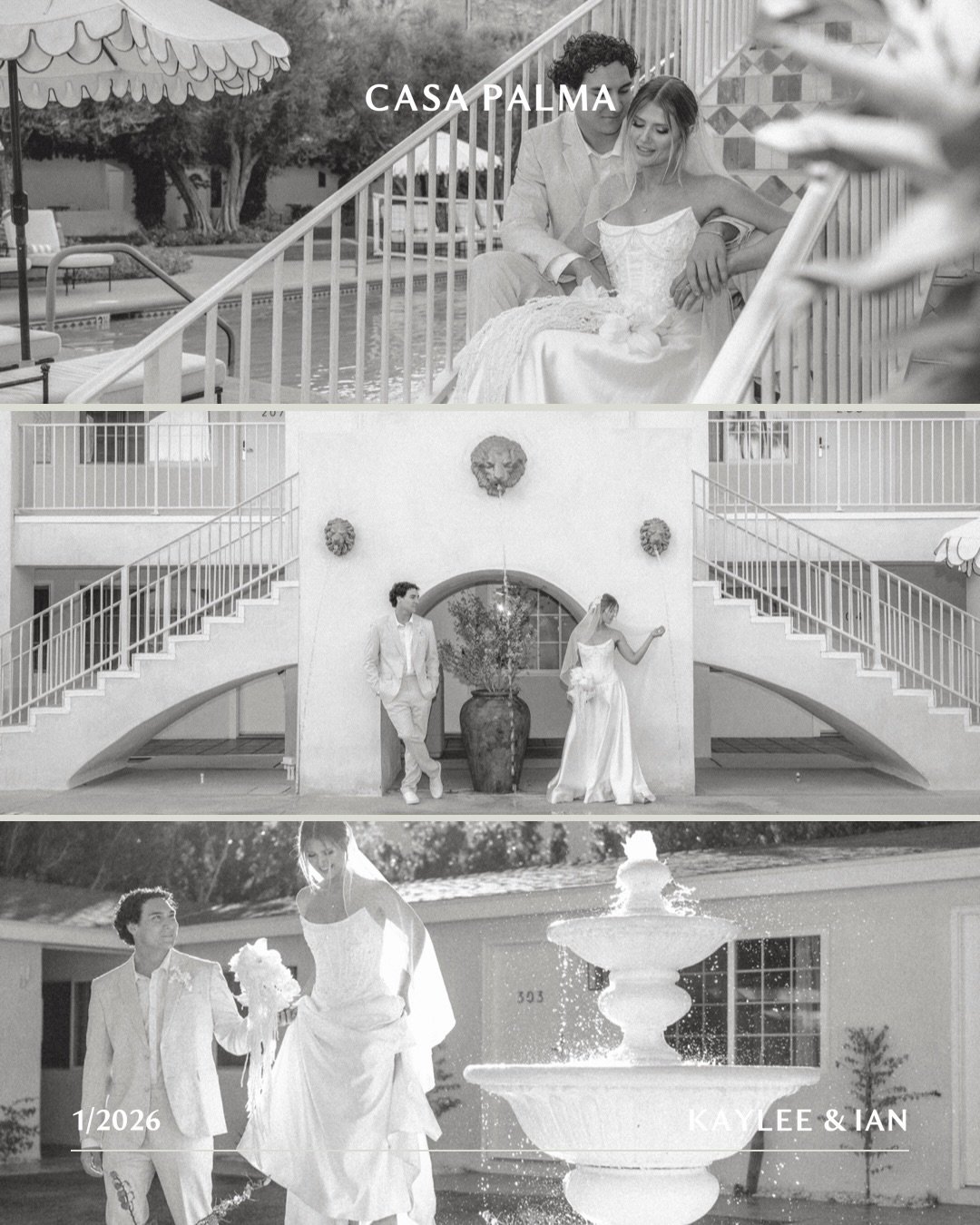 The most perfect Palm Springs elopement on B&amp;W. ✨

Host | @theshootoutsociety
Planner | @brittanybearphotography
Florist | @thingsandthingsflowers
Rentals | @finerevents.co
Venue | @casapalma_palmsprings
Models | @kayyleymarie
Cake | @picnicbaked