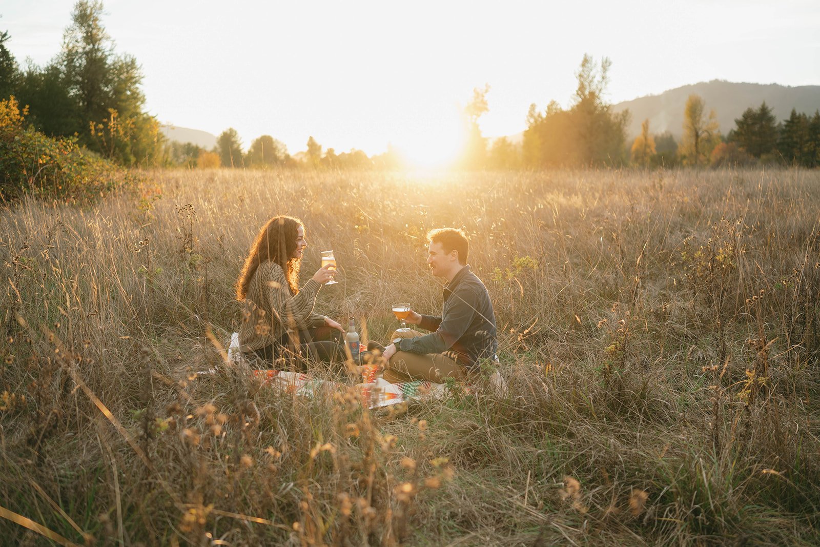 A Cozy Fall Columbia Gorge Engagement Session at Latourell Falls &amp; Beacon Rock